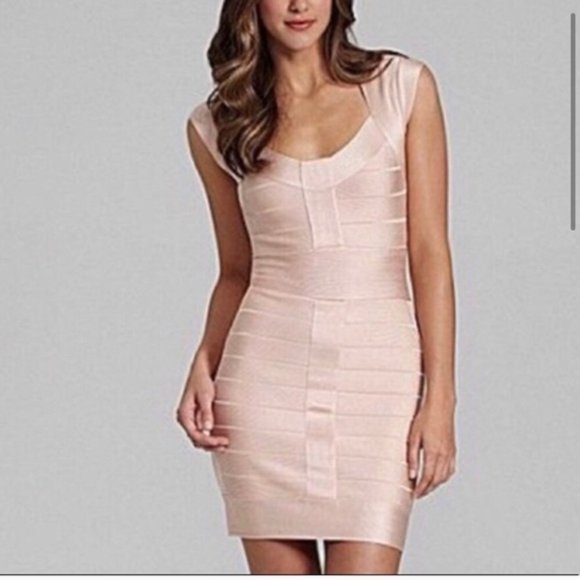French Connection Dresses & Skirts - FRENCH CONNECTION PINK BODY-CON WRAP DRESS size 10